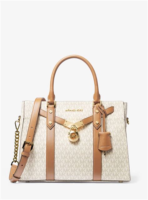 Michael Kors Nouveau Hamilton Large Leather Satchel .